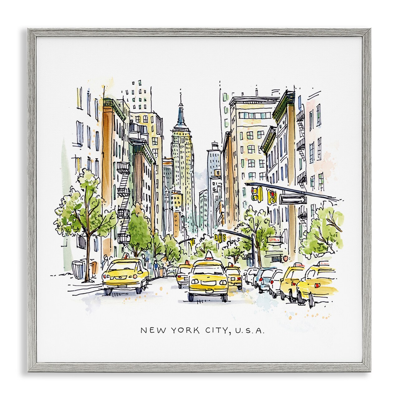 Stupell Industries New York City View Framed Giclee By Angela Steahling
